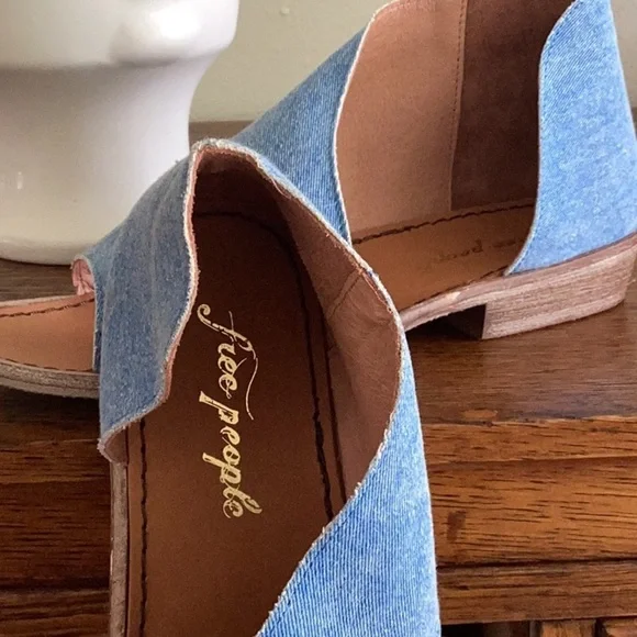 Free People Mont Blanc Sandal in Washed Denim